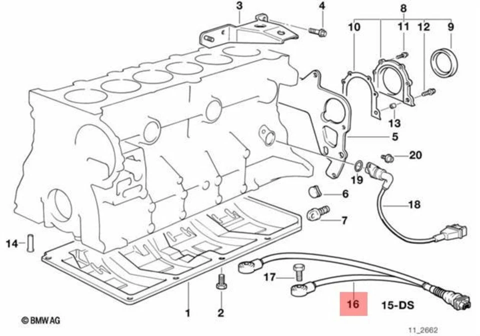 Sensor de ping de detonación de golpe original BMW E36 E38 E39 Z3 cupé OEM 12141703276 Foto 1 de 1