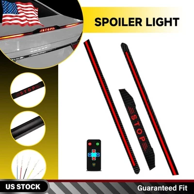 1/2SET LED Tail Brake Light Strip Rear Trunk Tail Spoiler Wing Lip Brake Light - Image 1 of 4