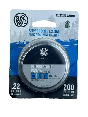 RWS Superpoint Extra .22 Caliber Target Shooting Ammo - 14.5 Grains, Low Residue - Image 1 of 4