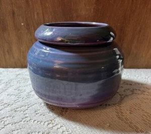 Vtg 1997 "The Violet Pot" Flower Self Watering Planter Green Drip Glazed Ceramic - Picture 1 of 12