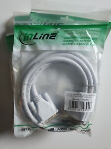  InLine® DVI-D Kabel -  digital 24+1 St/St Dual Link - weiß/gold  2m