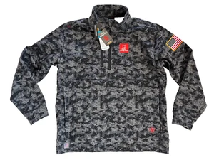 ARIAT WORK Mens Size L Flame Resistant FR Durastretch Fleece 1/2 Zip Shirts Camo - Picture 1 of 14