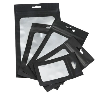 REPACKBIZ Clear Black Gripseal Bags Zipper Lock Flat Pouch For Packaging Arts Craft Herbs