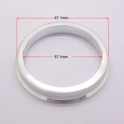 4pcs Aluminum Alloy Wheel Bore Spacer Car Hub Centric Rings 67.1OD to 57.1ID - Image 1 of 4