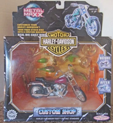 2000 Harley Davidson metal maxx FXST softail standard die cast bike DAMAGED box - Image 1 of 3