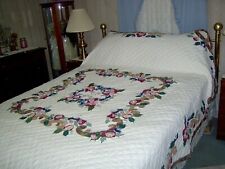 Queen/King Hand Crafted Floral Appliqued Quilt 93x103