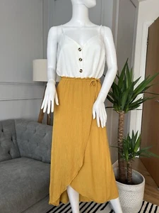 & OTHER STORIES wrap skirt EUR 34 UK 6 mustard yellow paperbag waist - Imagen 1 de 11