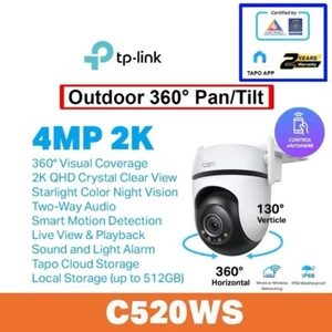 TP-LINK Tapo C520WS Outdoor WiFi CCTV 4MP 2K QHD FREE SHIPPING - Picture 1 of 7