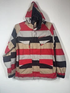 Special Blend Mens Snowboard Jacket Size Small Red Black Tan Color block Pockets - Picture 1 of 19