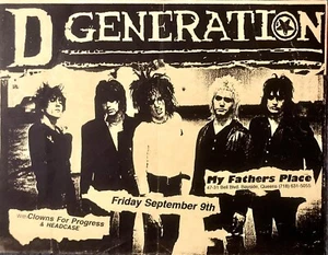 D GENERATION CLOWNS FOR PROGRESS + VINT 1994 FLYER 9/9/1994 MY FATHERS PLACE NYC - Picture 1 of 2