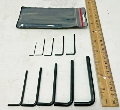 Eklind 10 Pc Hex Key Allen Wrench Set USA Inch SAE 1/4" 7/32" 3/16 5/32 1/8 3/32 - Image 1 of 4
