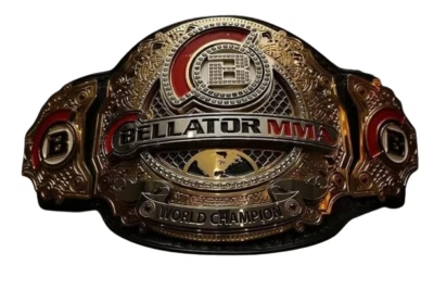 Cinturón de cuero Bellator MMA Campeonato Mundial Peso Pesado 4 MM placas réplica Foto 1 de 2
