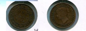 1858 CANADA ONE CENT FINE 1947T - Picture 1 of 1