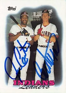 Joe Carter Cory Snyder autographed baseball card 1988 Topps #789 Leaders Cleve - Picture 1 of 2