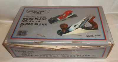 Boxed Vintage Silver - Line Tools 10" Wood Plane no 4 & Block Plane 7" - Image 1 of 4