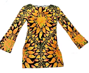 New Zara Printed Mini Dress Size XS Boho Floral Paisley Bell Sleeve Open Back - Picture 1 of 9