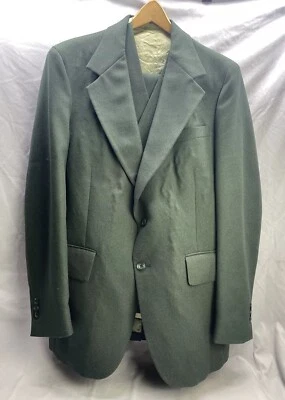 Traje de 3 piezas vintage verde Palm Beach para hombre talla 38/29 pantalones chaleco y chaqueta Foto 1 de 4