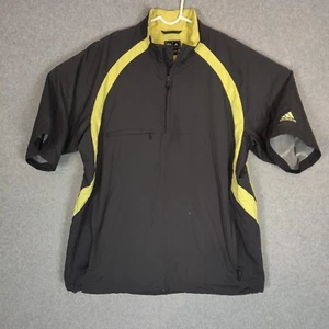 Adidas Men Windbreaker Large Quarter Zip Activewear Short Sleeve Solid Gray - Picture 1 of 15