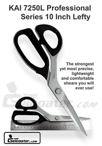 Kai Premium Left Handed 10" 250mm Dressmaker & Fiberglass Scissors Shears 7250L - Picture 1 of 9