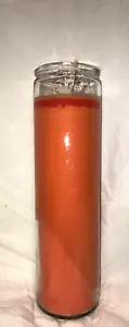 Orange Kerze 2"x 8" groß Glas Behälter Kerze Halloween Herbst Ernte Chakra - Bild 1 von 2