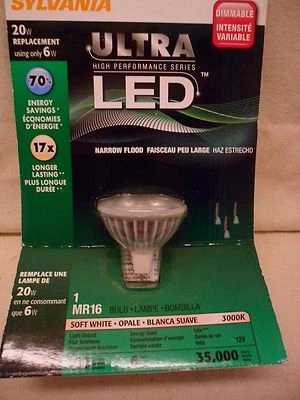 SYLVANIA Ultra LED Light Bulb Narrow Flood Dimmable 20W Replacement 12V Interior - Image 1 of 4