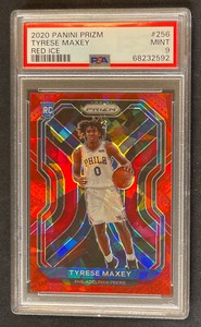 2020 Panini Prizm #256 Tyrese Maxey Red ICE Parallel RC Rookie PSA Mint 9 