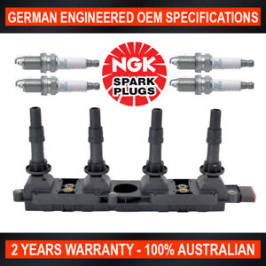 Ignition Coil Pack w 4x Genuine NGK ZFR5F Spark Plugs for Holden Astra AH 1.8L