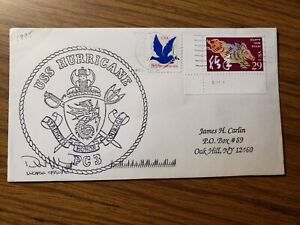 USS HURRICANE PC-3 Naval Cover 1995 SIGNED Cachet