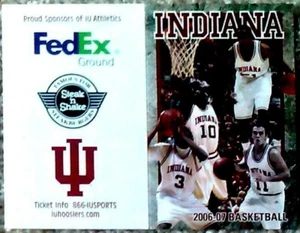 INDIANA UNIVERSITY HOOSIERS MEN'S BASKETBALL POCKET SCHEDULE 2006-07 - MINT! - Picture 1 of 1