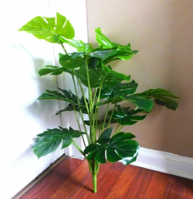 Planta Monstera Artificial 21" Alto Palmera Arbusto Imitación 18 Hojas de Tortuga Sin Maceta Foto 1 de 4