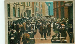 POSTAL ANTIGUA DE CARRIL DE ENAGUAS ESCUELA GRATUITA JUDAICA LONDRES MIDDLESEX STREET JEW - Imagen 1 de 2