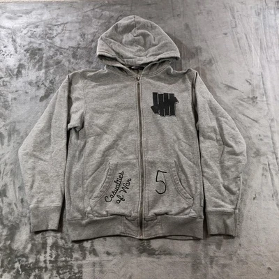 Undefeated Zip Hoodie Mens Medium Gray Casualties Of War 5 Strike Graphic - Image 1 of 4
