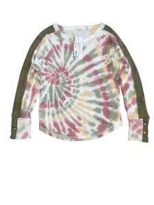 Vintage Havana Girls Tie Dye Thermal Top With Snap Cuffs Size M(10-12) NEW - Picture 1 of 4
