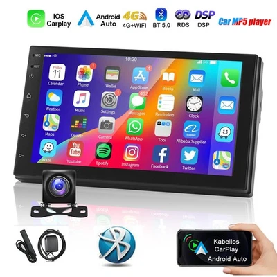 KAM+ Android 14 Autoradio GPS Navi Bluetooth WiFi FM MP5 kam Doppel 2DIN 6+128GB - Bild 1 von 4