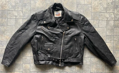 Vintage Excelled Leather Motorcycle Jacket Made In USA Black Women’s 18  - Image 1 of 4