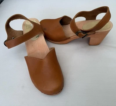 Zuecos suecos de tacón cerrado Sven para mujer 9,5 41 Mary Jane’s marrón correa para el tobillo Foto 1 de 4