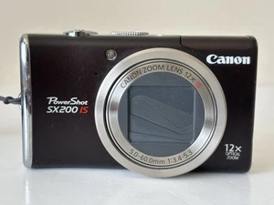 Canon PowerShot SX200 IS 12.1MP Black Digital Camera High Resolution Imaging - Picture 1 of 11