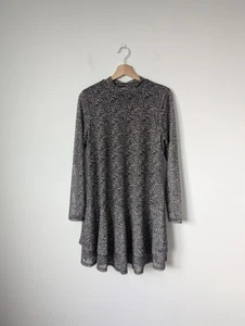 Mint Velvet Leopard Animal Print High Neck Mesh Tiered Mini Dress Size 12 - Picture 1 of 7