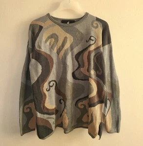 Peruvian Connection Sweater Sz XL Cotton Folk Floral  Art-to-Wear Multicolor  - Picture 1 of 8