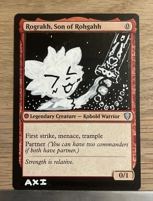 Rograkh, Son of Rohgahh (Altered) Hand-Painted MTG Card, 1/1 painting - Image 1 of 4