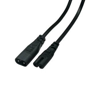 1Pc Non Grounded 2Wire C8 Plug to C7 Receptacle M to F Power Supply Main Adapter - Afbeelding 1 van 4