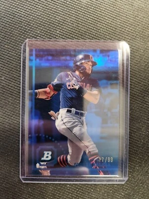 2022 Bowman Heritage Chrome George Valera RC Blue Refractor /99 #BHPC-96 - Image 1 of 2