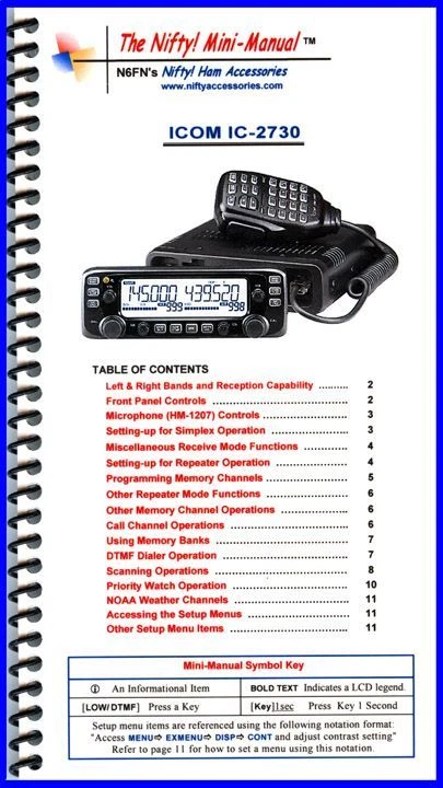 Nifty! Ham Radio Mini-Manual for the Icom IC-2730 - Image 1 of 1