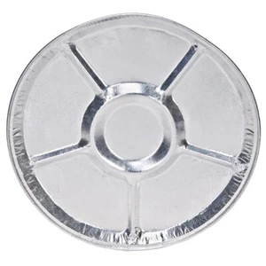 100 CT HEAVY ALlUMINUM FOIL Lazy Susan Tray 12 in 6 compt MEDIUM disposable tin - Picture 1 of 2