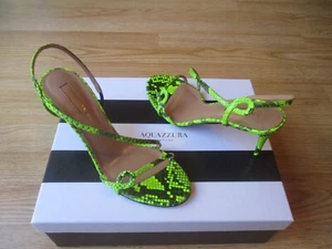 $850 Aquazzura Serpantine Strappy Snake Pump Slingback Sandals 37.5 US 7.5 NEW - Picture 1 of 18