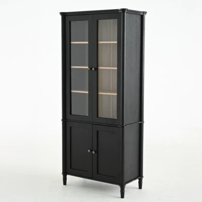 Vitrina vintage con puertas de doble cristal estilo tradicional para estudio, hogar Foto 1 de 4