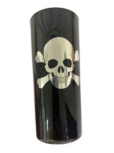 TMD Holdings Black Drinking Cocktail Glass with Silver Skull 16 fl. oz. Heavy - Picture 1 of 16