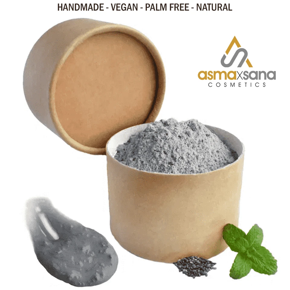 Asma x Sana Charcoal Detox Luxury Face Mask Natural Handmade Vegan Palm Free - Image 1 of 1