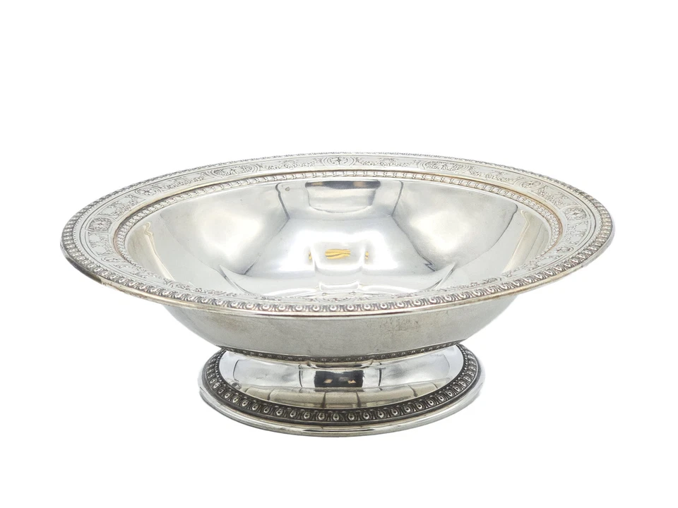 GRAN CUENCO ANTIGUO c 1871 R. WALLACE & SONS MFG Co ESTERLINA SÓLIDA 4427 10" de diámetro Foto 1 de 4