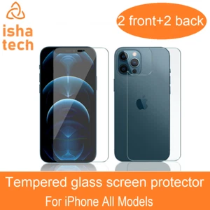Front & Back Screen Protector For Apple iPhone 17 16 15 14 13 12 11 Pro Max Plus - Picture 1 of 21